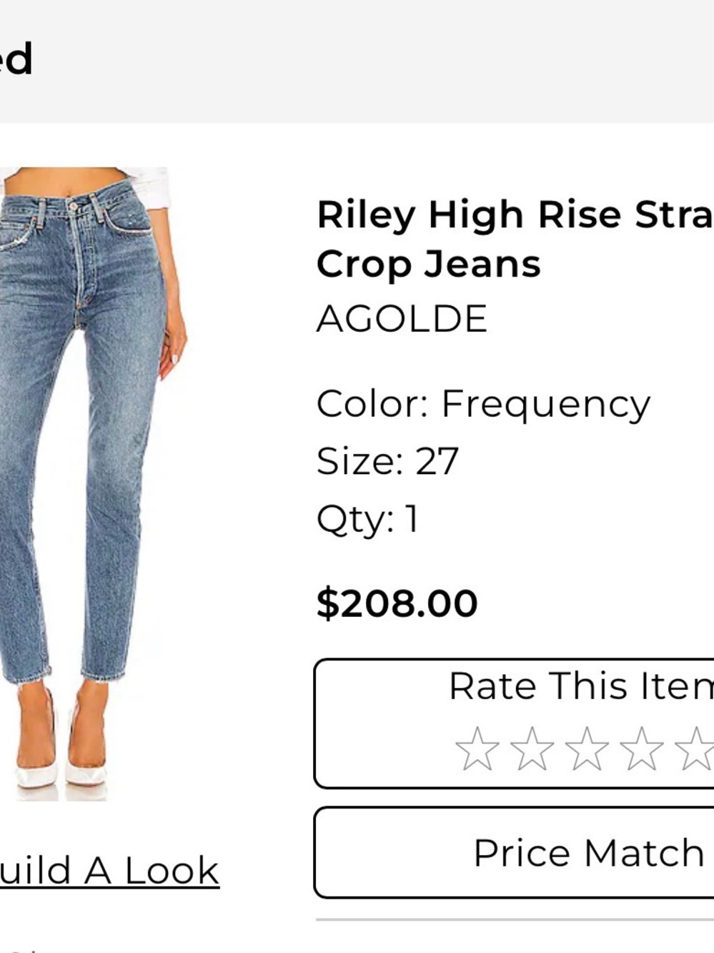 Agolde Riley High Rise Straight
Crop Jeans - Picture 3 of 7